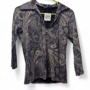 Black Paisley Blouse top brand new vintage vibes